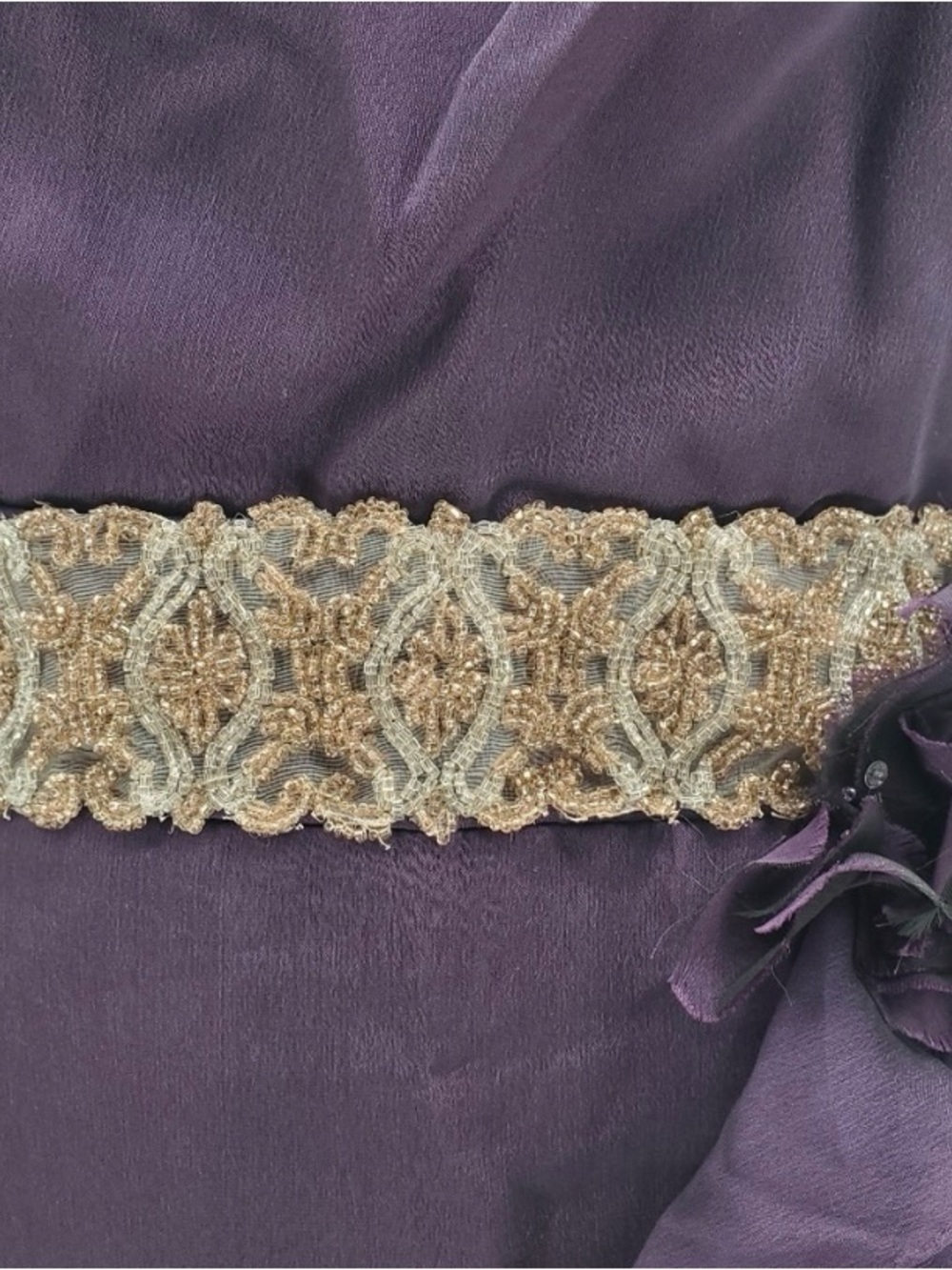 ◇ Jim Hjelm Ruffle Spaghetti Strap Chiffon Formal Maxi Dress Purple Size 12 - Picture 3 of 11